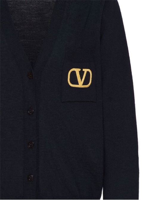 Cardigan blu VLogo Valentino PAP | 5B3KA08C8NY598